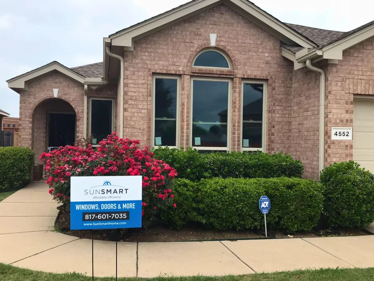 Dallas-area home exterior with new windows