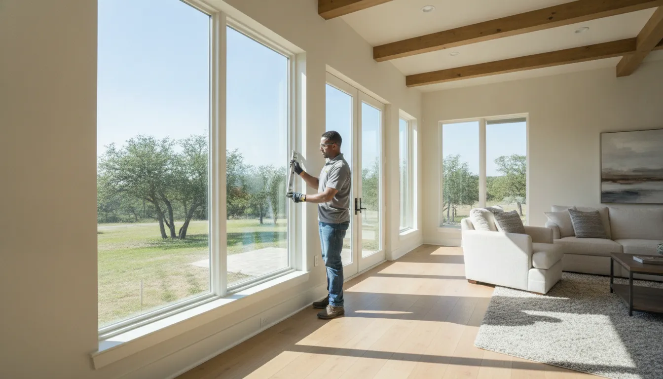 Argon-filled double-pane window in a Texas home