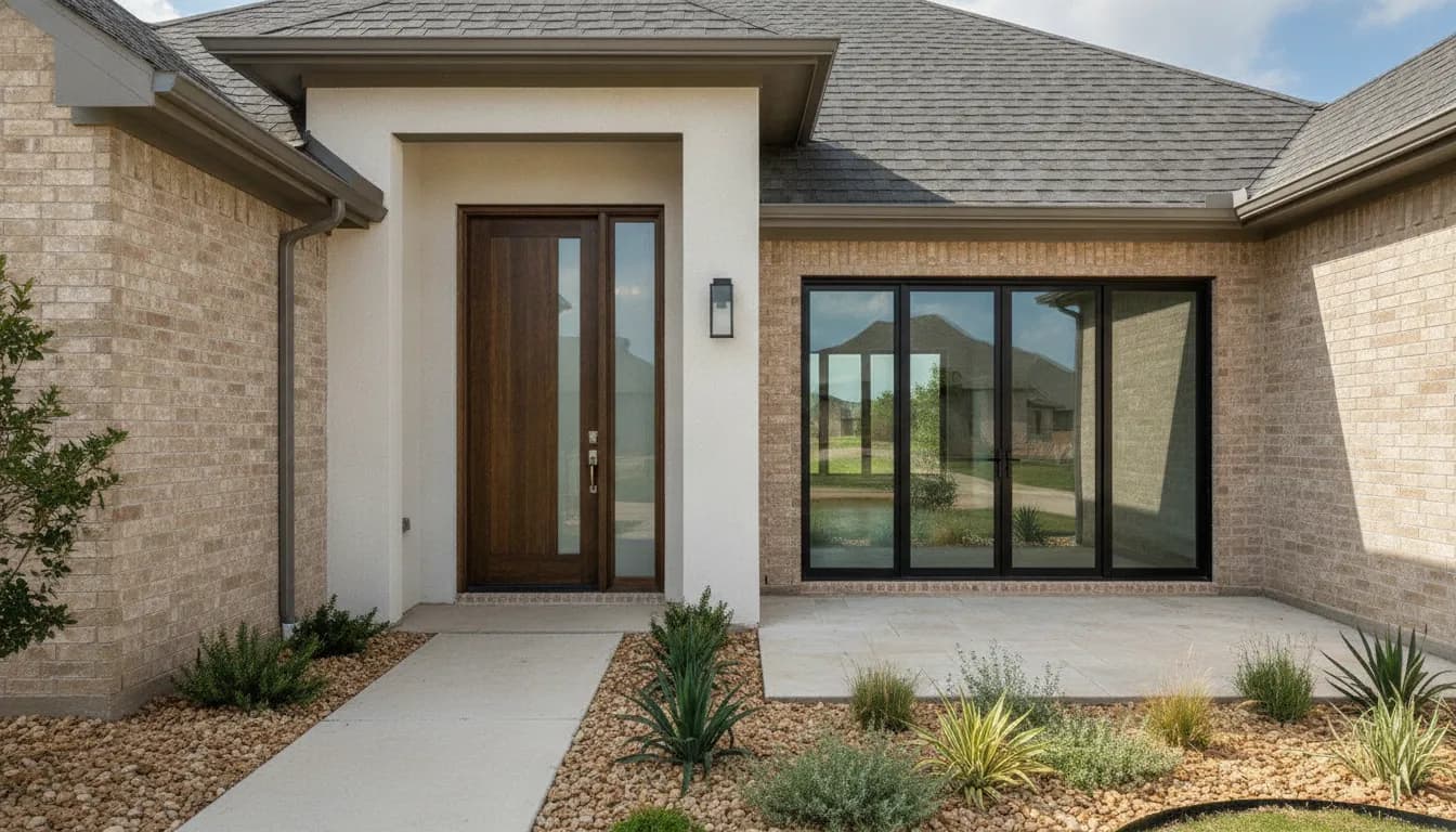 New entry and patio doors on a DFW suburban home