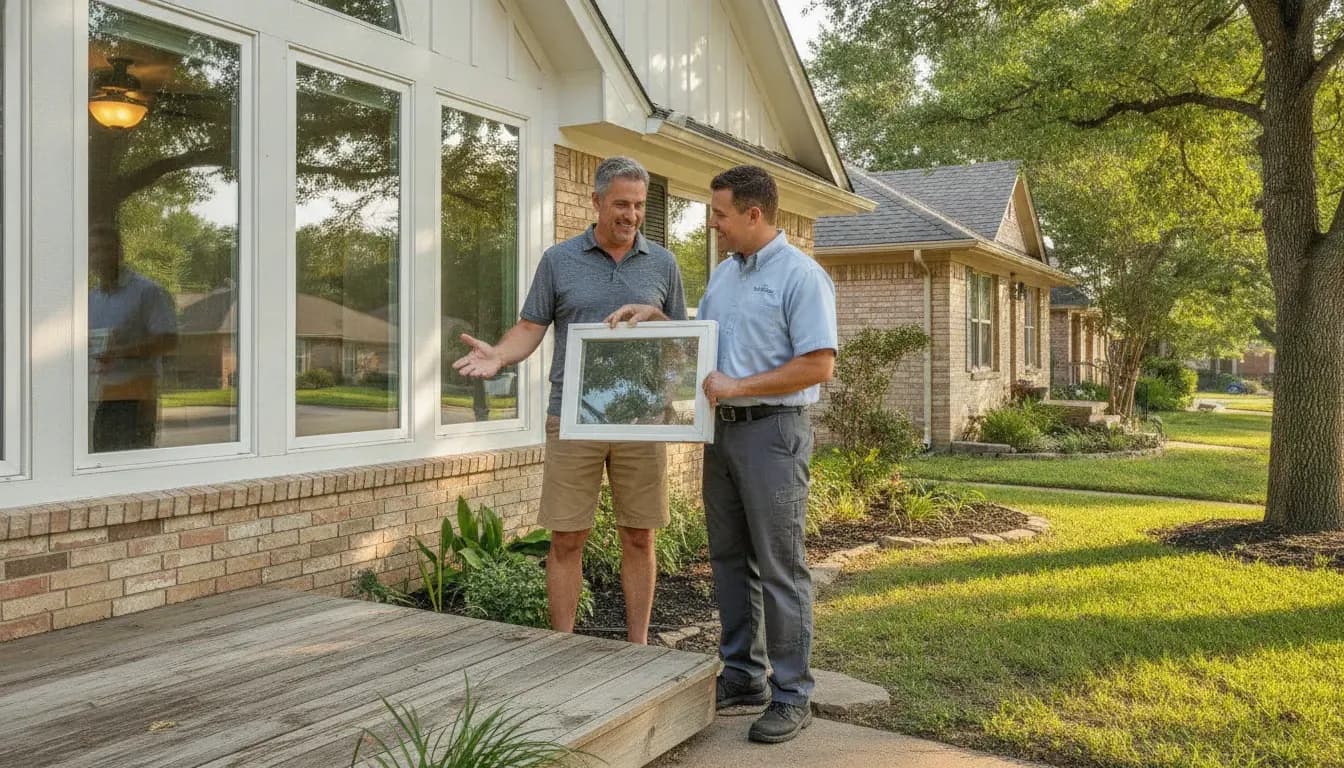 ENERGY STAR windows explained for a Texas homeowner during a professional consultation