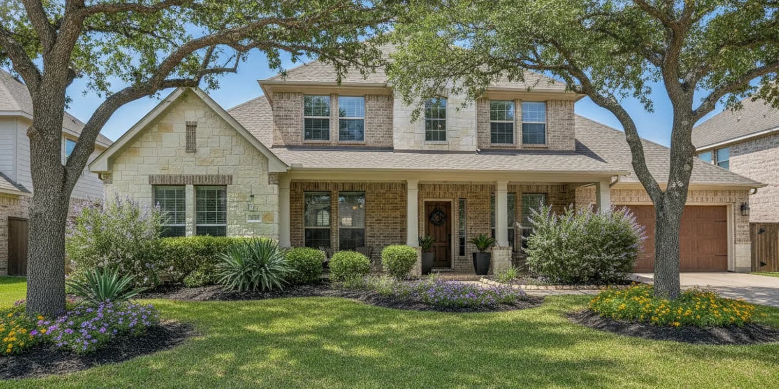 Two-story DFW home with well-maintained windows on both levels